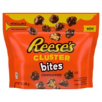 Reese's Cluster Bites Unwrapped Peanut Butter, Caramel & Peanuts Covered in Chocolate Candy, 7 oz, 7 Ounce