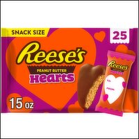 Reese's Milk Chocolate & Peanut Butter Hearts Candy Snack Size, 25 count, 15 oz