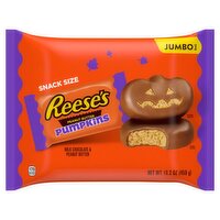 REESE'S Milk Chocolate Snack Size Peanut Butter Pumpkins, Halloween Candy Jumbo Bag, 16.2 oz