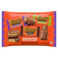 REESE'S Assorted Milk Chocolate Snack Size Peanut Butter Shapes, Halloween Candy Bag, 9 oz