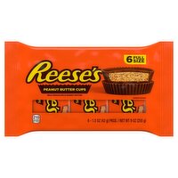 Reese's Milk Chocolate & Peanut Butter Cups Full Size, 1.5 oz, 6 count