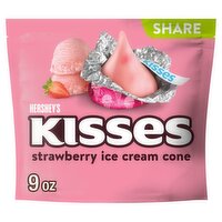 Hershey's Kisses Strawberry Ice Cream Cone Candy Share Pack, 9 oz