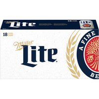 Miller Lite Lager Beer, 18 Pack, 12 oz Cans, 216 fl oz