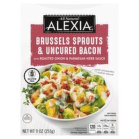 Alexia Gluten Free Brussels Sprouts & Uncured Bacon with Roasted Onion & Parmesan Herb Sauce, 9 oz