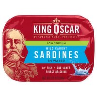 King Oscar Low Sodium Wild Caught Sardines in Water, 3.75 oz, 3.75 Ounce