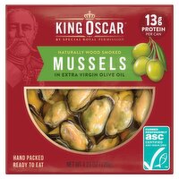 King Oscar Mussels in Extra Virgin Olive Oil, 4.23 oz
