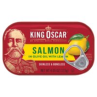 King Oscar Skinless & Boneless Salmon in Olive Oil with Lemon, 4.05 oz