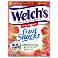 Welch's Strawberry Fruit Snacks, 0.8 oz, 10 count, 8 Ounce