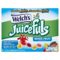 Welch's Juicefuls Mixed Fruit Juicy Fruit Snacks, 1 oz, 6 count, 6 Ounce