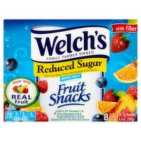 Welch's Reduced Sugar Mixed Fruit Snacks, 0.8 oz, 8 count, 6.4 Ounce