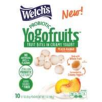 Welch's Yogofruits Probiotic Peach-Mango Fruit Bites in Creamy Yogurt, 0.7 oz, 10 count