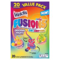 Welch's Juicefuls Fusions 2 in 1 Juicy Fun! Juicy Filled Fruit Snacks Value Pack, 0.8 oz, 20 count, 16 Ounce