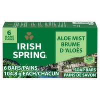 Irish Spring Aloe Mist Deodorant Soap Bars, 3.7 oz, 6 count