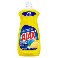 Ajax Ultra Super Degreaser Dishwashing Liquid Dish Soap, Lemon - 28 Fluid Ounce