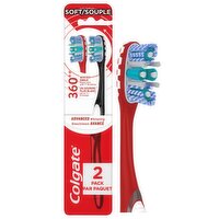 Colgate 360° Advanced Optic White Soft Toothbrushs, 2 count