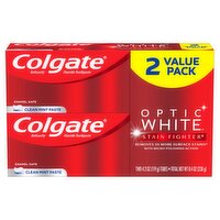 Colgate Optic White Stain Fighter Clean Mint Paste Whitening Toothpaste Value Pack 4.2 oz