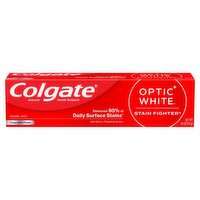 Colgate Optic White Stain Fighter Clean Mint Paste Anticavity Fluoride Toothpaste, 6.0 oz