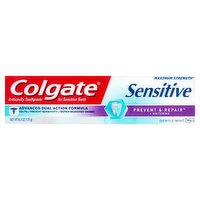 Colgate Sensitive Prevent & Repair + Whitening Gentle Mint Toothpaste, 6.0 oz, 6 Ounce