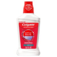 Colgate Optic White Advanced Icy Fresh Mint Whitening Mouthwash, 16 fl oz