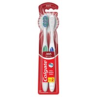 Colgate 360° Optic White Whitening Soft Toothbrush - 2 Count, 2 Each