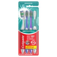 Colgate 360° Whole Mouth Clean Medium Toothbrushes Value Pack, 4 count, 4 Each