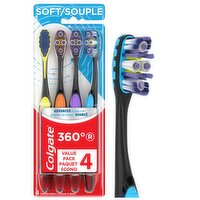 Colgate 360° Soft Toothbrushes Value Pack, 4 count