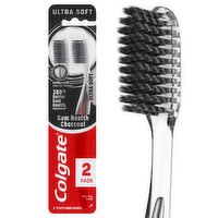 Colgate Gum Health Charcoal Ultra Soft Toothbrush, 2 count