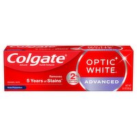 Colgate Optic White Advanced Stain Prevention Anticavity Fluoride Toothpaste, 3.2 oz