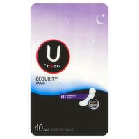 U by Kotex Clean & Secure Overnight Maxi Pads, 40 count