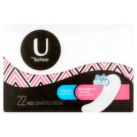 U by Kotex Clean & Secure Regular Ultra Thin Pads, 22 count