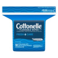 Cottonelle FreshCare Hypoallergenic Flushable Wipes Refill Pack, 168 count