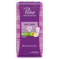 Poise Fresh Protection Very Light Regular Daily Liners, 48 count