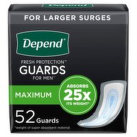 Depend for Men Maximum Fresh Protections Guards, 52 count, 52 Each