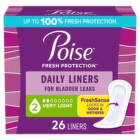 Poise Fresh Protection Very Light Daily Liners, 26 count