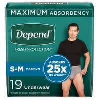 Depend Fresh Protection Maximum Underwear, S-M, 19 count, 19 Each