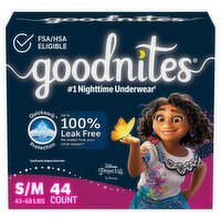 Goodnites Girls Bedwetting Underwear, Sizes 6-8, S/M, 43-68 lbs, 44 count