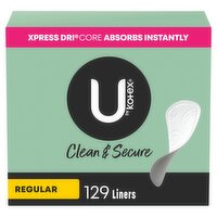  U by Kotex Clean & Secure Regular Liners, 129 count