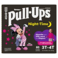 Huggies Pull-Ups Night Time Training Pants, 3T-4T, 32-40 lbs, 60 count