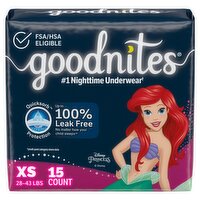 Goodnites Girls Bedwetting Underwear, Sizes 3-5, XS, 28-43 lbs, 15 count