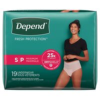 Depend Fresh Protection Maximum Underwear, S, 19 count, 19 Each