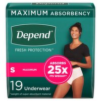 Depend Fresh Protection Maximum Underwear, S, 19 count, 19 Each