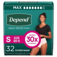 Depend Fresh Protection Maximum Underwear, Size S, 32 count
