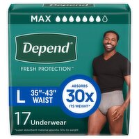 Depend Fresh Protection Maximum Underwear, L, 17 count, 17 Each