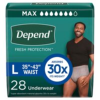 Depend Fresh Protection Maximum Underwear, Size L, 28 count