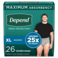 Depend Fresh Protection Maximum Underwear, XL, 26 count, 26 Each