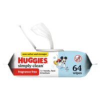 Huggies Simply Clean Fragrance Free Wipes, 64 count