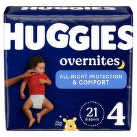 Huggies Overnites Diapers, Size 4, 22-37 lb, 21 count