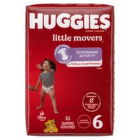 Huggies Little Movers Diapers, Size 6, Over 35 lb, 16 count