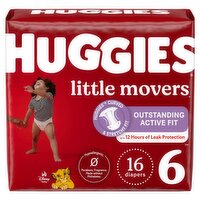 Huggies Little Movers Diapers, Size 6, Over 35 lb, 16 count, 16 Each