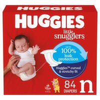 Huggies Little Snugglers Gentle Skin Protection Diapers, Size Newborn, Up to 10 lb, 84 count